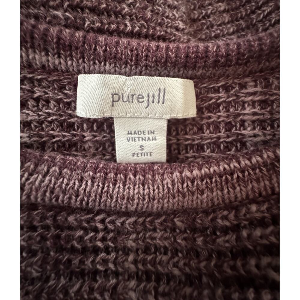 J Jill Long Sleeve Cotton Blend Sweater Plum Pullover Cable Knit Design Size SP - Picture 4 of 8